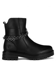 Remonte Botki D2285-00 Czarny. Czarne botki damskie Remonte, ze skóry, bez obcasa, na płaskiej podeszwie, bez zapięcia. Za 342.99 zł.