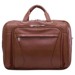 Skórzana torba na laptopa 17" Mcklein Irving Park 15574 brązowa. Brązowe torby na laptopa damskie MCKLEIN, bez wzorów, ze skóry. Za 1,099.99 zł.