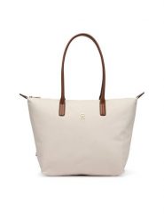 Tommy Hilfiger Torebka Popette Tote AW0AW17711 Écru. Torebki klasyczne damskie Tommy Hilfiger, bez wzorów, z materiału, bez dodatków. Za 409.99 zł.