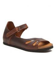 Comfortfusse Skórzane sandały w kolorze brązowym rozmiar: 38. Brązowe sandały damskie Comfortfusse, bez wzorów, ze skóry, bez obcasa. Za 272.31 zł.