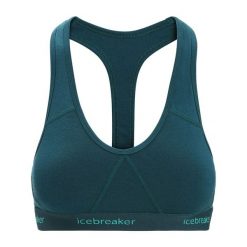 Biustonosz termoaktywny icebreaker Sprite Racerback. Zielone biustonosze sportowe damskie Icebreaker, bez wzorów. Za 149.99 zł.
