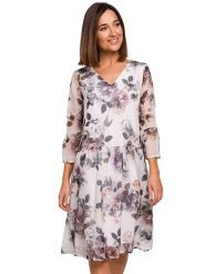 Stylove Sukienka w kolorze białym ze wzorem rozmiar: L. Białe sukienki damskie Stylove, l, bez wzorów, bez kołnierzyka, bez ramiączek, midi. Za 245.96 zł.