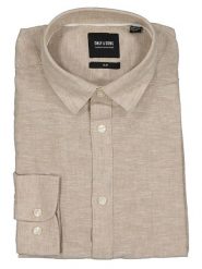 ONLY & SONS Koszula "Caiden" - Regular fit - w kolorze beżowym rozmiar: M. Brązowe koszule męskie Only & Sons, m, bez wzorów, z bawełny, bez kołnierzyka, bez ramiączek. Za 105.88 zł.