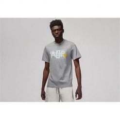 Koszulka sportowa męska Nike Air Jordan. Szare t-shirty sportowe męskie Nike, m, z bawełny, bez ramiączek. Za 238.00 zł.