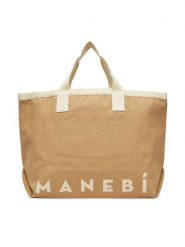 Manebi Torebka B 0.4 EY Beżowy. Brązowe torebki klasyczne damskie Manebi, bez wzorów, z materiału, bez dodatków. Za 279.99 zł.