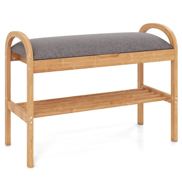 Ławka do przedpokoju z półką na buty. Buciki dla niemowląt Costway, z tkaniny, bez zapięcia. Za 214.00 zł.