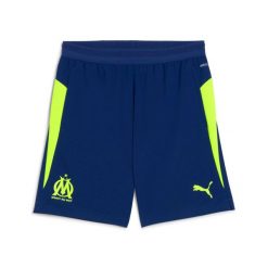 Krótki OM. Niebieskie szorty męskie Puma, bez wzorów, z materiału, sportowe. Za 176.11 zł.