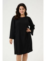 KAFFE curve Sukienka w kolorze czarnym rozmiar: M. Czarne sukienki damskie KAFFE curve, na co dzień, m, bez wzorów, bez kołnierzyka, bez ramiączek, midi, proste. Za 104.99 zł.