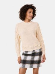 Gerry Weber Sweter w kolorze kremowym rozmiar: 42. Brązowe swetry klasyczne damskie Gerry Weber, z wełny, bez kołnierzyka. Za 166.88 zł.