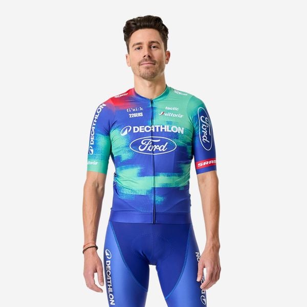 Koszulka rowerowa MTB Decathlon Ford Racing Team Replica 2026. T-shirty sportowe męskie TACTIC, l, z meshu, bez ramiączek, rowerowe. Za 299.99 zł.