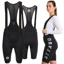 Spodenki rowerowe damskie ATTABO Kirun WMNS Bib Shorts. Czarne spodenki sportowe damskie ATTABO, l, z elastanu, na fitness i siłownię. Za 130.00 zł.