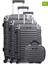 BlueStar 4-częściowy zestaw "Lima" w kolorze szarym rozmiar: onesize. Szare walizki Bluestar, bez wzorów, z materiału. Za 587.99 zł.