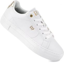 Damskie buty sneakersy sportowe ekoskóra białe GAP PORTLAND. Białe buty sportowe na co dzień damskie GAP, bez wzorów, z gumy, trekkingowe. Za 169.00 zł.