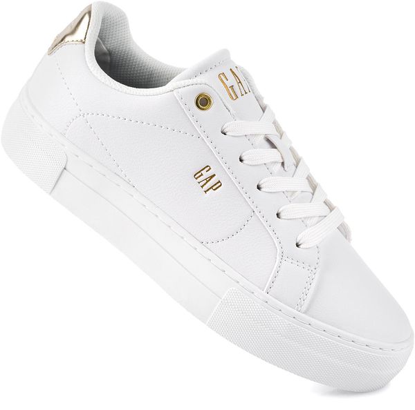Damskie buty sneakersy sportowe ekoskóra białe GAP PORTLAND. Białe buty sportowe na co dzień damskie GAP, bez wzorów, z gumy, trekkingowe. Za 169.00 zł.