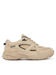 BOSS Sneakersy J53241 S Beżowy. Brązowe trampki i tenisówki chłopięce Boss, bez wzorów, ze skóry, bez zapięcia. Za 460.99 zł.