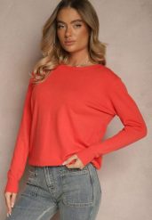Pomarańczowy Sweter z Dodatkiem Kaszmiru Ozdobiony Ściągaczami Sanadora. Brązowe swetry klasyczne damskie Renee, z jeansu, bez kołnierzyka. Za 59.99 zł.