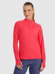 4F Bluza do biegania regular szybkoschnąca damska - czerwona XS. Czerwone bluzy bez kaptura damskie 4f, xs, bez wzorów, z materiału, bez ramiączek, bez kaptura. Za 199.99 zł.