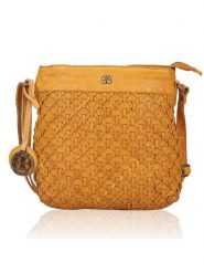 Bellicci Skórzana torebka "Pamila" w kolorze musztardowym - 23 x 24 x 8 cm rozmiar: onesize. Brązowe torebki klasyczne damskie Bellicci, bez wzorów, z materiału, bez dodatków. Za 217.99 zł.