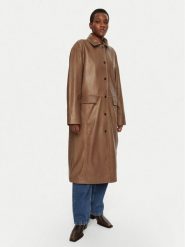 Herskind Płaszcz przejściowy Halston 5470175 Brązowy Loose Fit. Brązowe płaszcze damskie Herskind, bez wzorów, ze skóry. Za 2,829.00 zł.