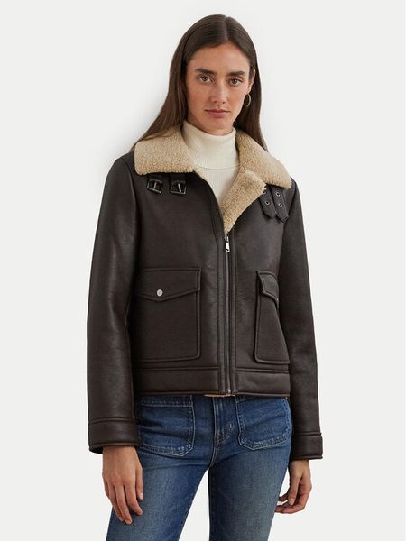 LAUREN RALPH LAUREN Kurtka z imitacji skóry 297957530001 Brązowy Regular Fit. Brązowe kurtki damskie Lauren Ralph Lauren, xl, bez wzorów, ze skóry, bez kaptura. Za 1,009.99 zł.