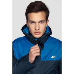 Kurtka narciarska męska KUMN351R - granat melanż. Brązowe kurtki męskie 4f, m, bez wzorów, z kapturem. W wyprzedaży za 279.99 zł.