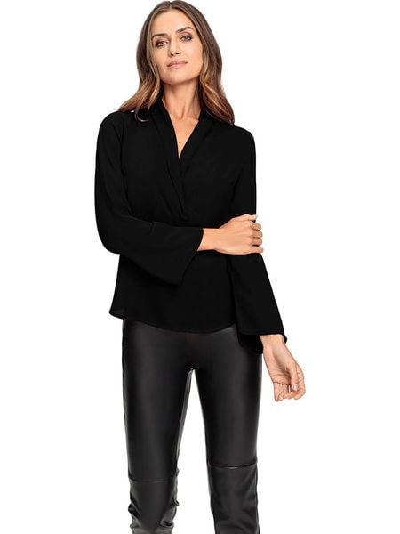 Heine Bluzka w kolorze czarnym rozmiar: 40. Czarne bluzki damskie Heine, bez wzorów, bez kołnierzyka, bez ramiączek. Za 56.53 zł.