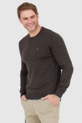 AERONAUTICA MILITARE Brązowy sweter męski z wełny merynosa. Brązowe swetry męskie AERONAUTICA MILITARE, l, bez wzorów, z wełny, bez kołnierzyka. W wyprzedaży za 429.99 zł.