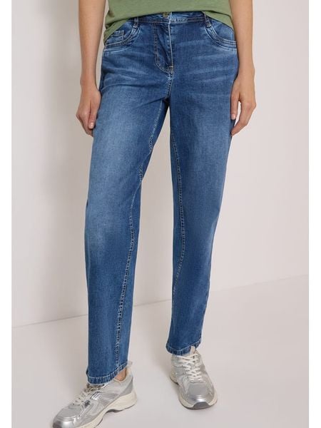 Cecil Dżinsy - Tapered fit - w kolorze niebieskim rozmiar: W28/L30. Niebieskie jeansy damskie Cecil, z podwyższonym stanem. Za 204.95 zł.