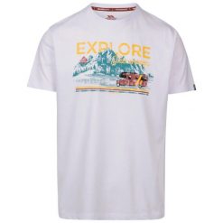 T-shirt Trespass Thelon. Białe t-shirty męskie Trespass, m, bez wzorów, z bawełny, bez kołnierzyka. Za 114.00 zł.
