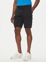 Napapijri Szorty materiałowe N-Deline NP0A4HOT Czarny Regular Fit. Czarne szorty męskie Napapijri, z bawełny, bez kołnierzyka. Za 239.99 zł.