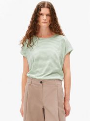 ARMEDANGELS Koszulka - Slub Jersey Stripe Kobiety Bawełna zielony, L. Zielone t-shirty damskie ARMEDANGELS, l, bez wzorów, z bawełny, bez kołnierzyka. Za 139.95 zł.