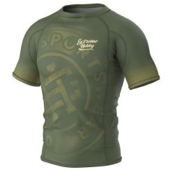 Koszulka Męska Rashguard MMA na Siłownię EXTREME HOBBY BADGE. Zielone bielizna termoaktywna męska EXTREME HOBBY, m, bez wzorów, z bawełny. Za 199.00 zł.