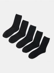 Długie skarpety 5 pack - czarny. Czarne skarpetki męskie Sinsay, bez wzorów. Za 12.99 zł.