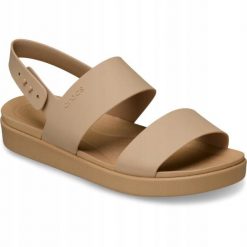 Sandały dla Kobiet Crocs Brooklyn Backstrap Low. Brązowe sandały damskie Crocs, bez wzorów, z materiału, bez obcasa, na obcasie. Za 239.99 zł.