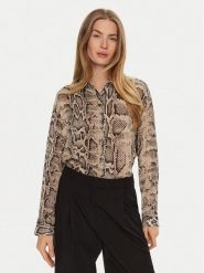 Sisley Koszula 5YBMLQ07F Beżowy Regular Fit. Brązowe koszule damskie SISLEY, m, bez wzorów, z wiskozy, bez kołnierzyka, bez ramiączek. Za 199.99 zł.