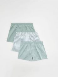 3 pack bokserek Loose - jasnozielony. Zielone bokserki męskie Reserved, bez wzorów. W wyprzedaży za 59.99 zł.