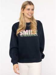 Zwillingsherz Bluza "Smile" w kolorze granatowym rozmiar: L/XL. Niebieskie bluzy bez kaptura damskie Zwillingsherz, l. Za 175.67 zł.