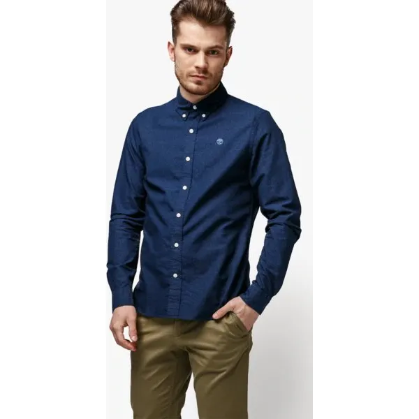 Timberland Koszula Ls Tioga River Texture Shirt Slim , granatowy, rozmiar L. Niebieskie koszule męskie Timberland, l, bez wzorów, z bawełny, bez kołnierzyka, bez ramiączek. W wyprzedaży za 199.99 zł.
