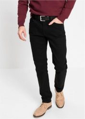 Jeansy slim fit, straight. Czarne jeansy męskie bonprix. Za 149.99 zł.