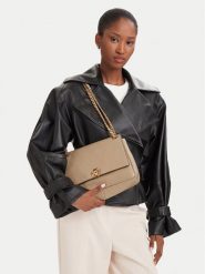 Tory Burch Torebka Charlie Quilted Shoulder Bag 185828 Kremowy. Białe listonoszki damskie Tory Burch, bez wzorów, ze skóry, bez dodatków. Za 3,029.00 zł.