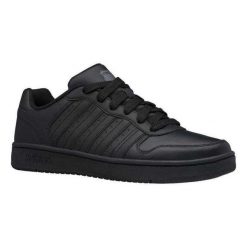 Męskie Powlekane Skórzane Buty Sportowe. Czarne buty trekkingowe męskie K-Swiss, z gumy, bez zapięcia, trekkingowe. Za 159.00 zł.