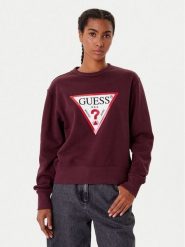 Guess Bluza W2YQ16 KBA11 Bordowy Regular Fit. Czerwone bluzy bez kaptura damskie Guess, m, z bawełny. Za 229.99 zł.