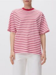 Bawełniany t-shirt oversize - czerwony. Czerwone t-shirty damskie Reserved, l, bez wzorów, z bawełny, bez kołnierzyka. W wyprzedaży za 35.99 zł.