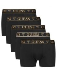 Guess Komplet 5 par bokserek U5BG64 KCD31 Czarny. Czarne bokserki męskie Guess, z aplikacjami, z bawełny. Za 279.99 zł.