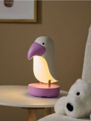 Lampka nocna LED w kształcie ptaszka - różowy. Czerwone koszule nocne damskie Sinsay, bez wzorów. Za 25.99 zł.