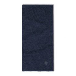 Komin na szyję - Bandana BUFF Merino Lightweight Solid. Niebieskie szaliki męskie Buff, bez wzorów, z materiału. Za 109.99 zł.