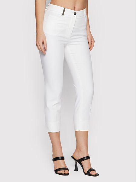Peserico Spodnie materiałowe P04855J0 Biały Regular Fit. Białe spodnie materiałowe damskie Peserico, bez wzorów, z bawełny. Za 1,929.00 zł.