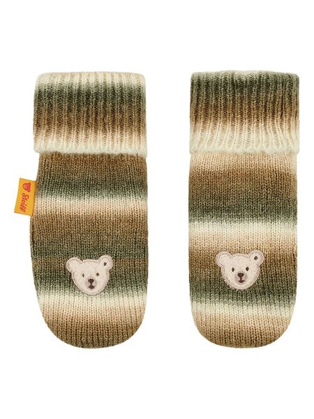 Steiff Rękawiczki w kolorze oliwkowo-kremowym rozmiar: 92/98. Brązowe rękawiczki dziecięce Steiff, bez ramiączek. Za 61.17 zł.