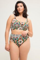 Damskie Figi od bikini wysoki stan print na całej powierzchni. Brązowe bikini damskie Ulla Popken, bez wzorów, plus size. Za 91.99 zł.