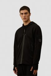 C.P. COMPANY Czarna rozpinana męska bluza Hooded Open, Rozmiar XXL. Czarne bluzy bez kaptura męskie C.P. Company, l, z bawełny. W wyprzedaży za 869.99 zł.